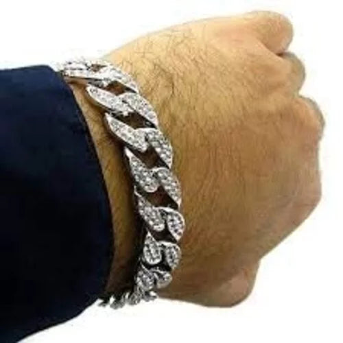 ST10311 - Rhinestones Out Iced Raymond Men's SLV Hop Bling Hip Blast Blue Watch -C Timepiece- Big MB by Charles on Inspired - Diamond