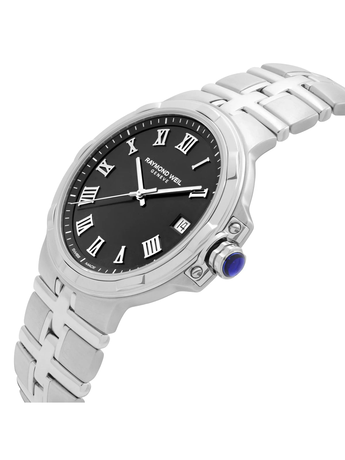 Watch 5580-ST-00208 Raymond Parsifal Quartz Stainless Black Dial Mens Steel Weil