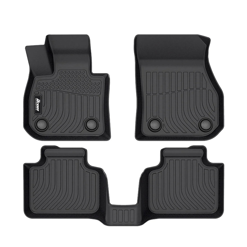 with Mats Trunk Weather Full Mat Ikon All TPE Cargo + Floor U11 X1 Rear Interior Car Compatible Set 3D 2023-2024 BMW Tray 4PC Mats Waterproof Liners Black Motorsports Accessories Floor Anti-Slip Trunk