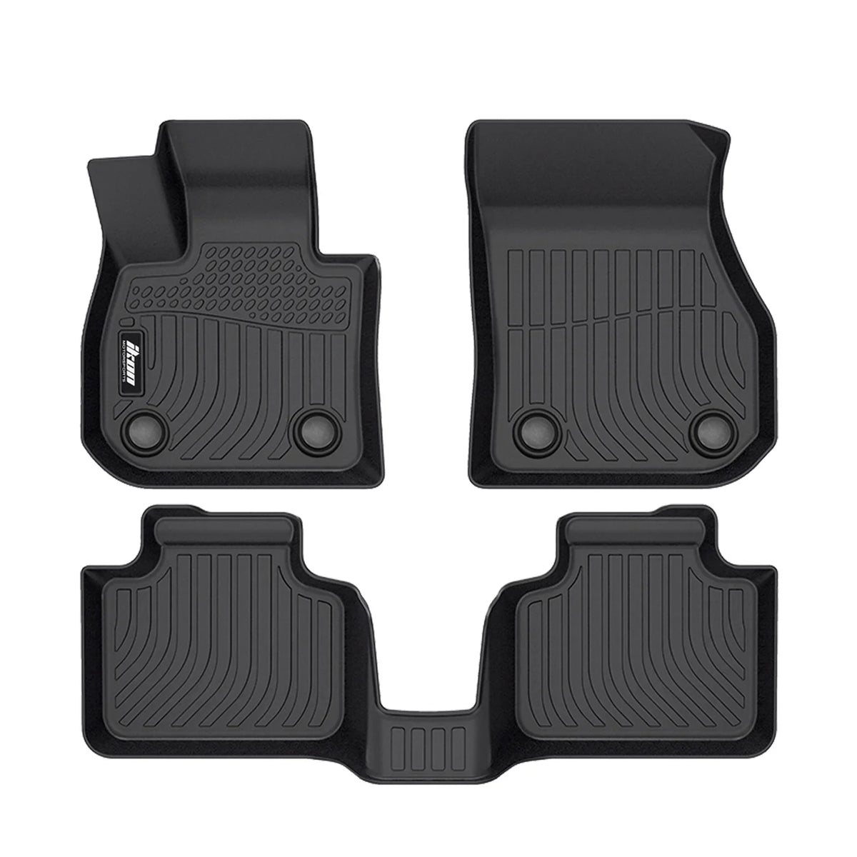 with Mats Trunk Weather Full Mat Ikon All TPE Cargo + Floor U11 X1 Rear Interior Car Compatible Set 3D 2023-2024 BMW Tray 4PC Mats Waterproof Liners Black Motorsports Accessories Floor Anti-Slip Trunk