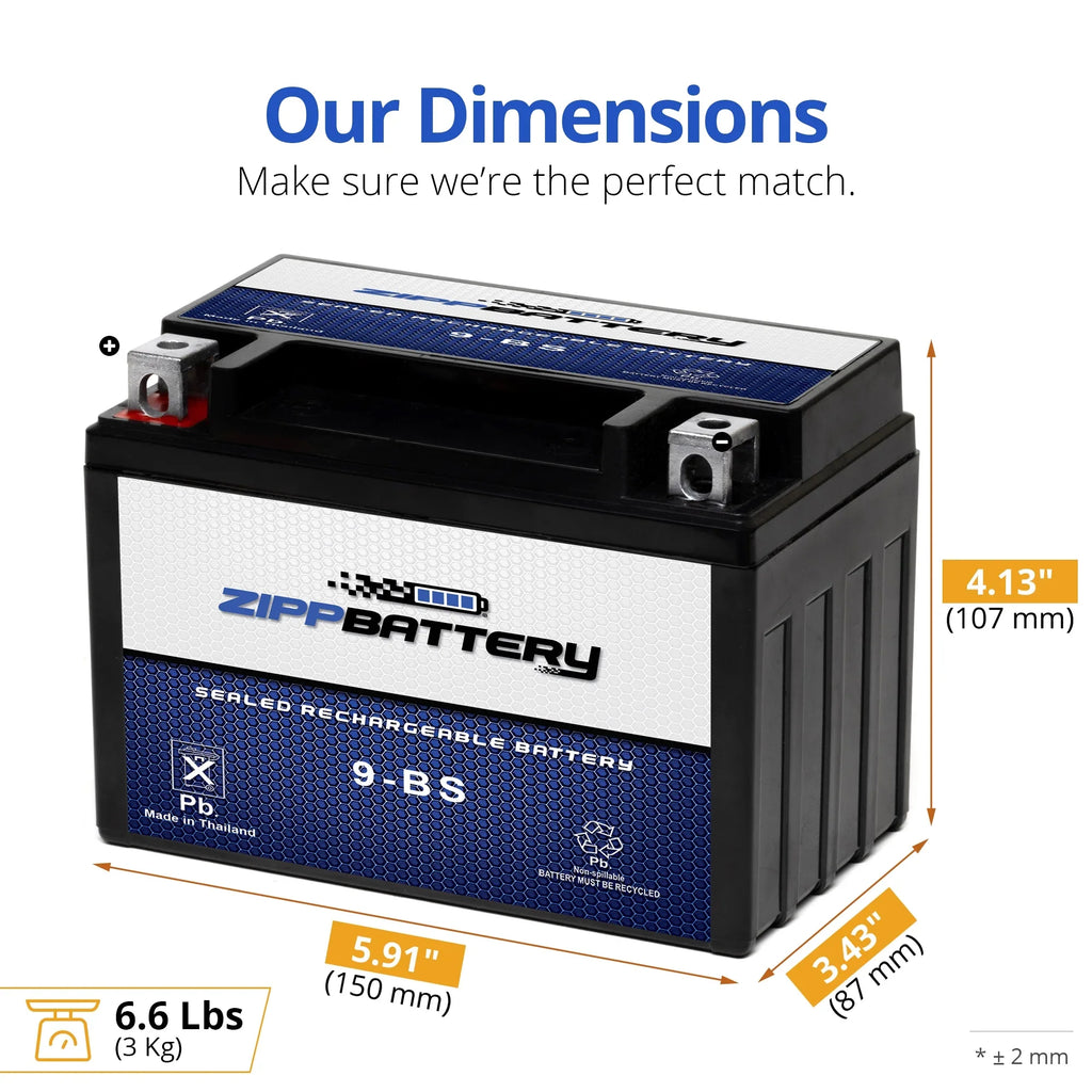 Battery 2004 Ytx9-Bs Battery Kart Dazon Zipp 150Cc for Classic Atv Raider -