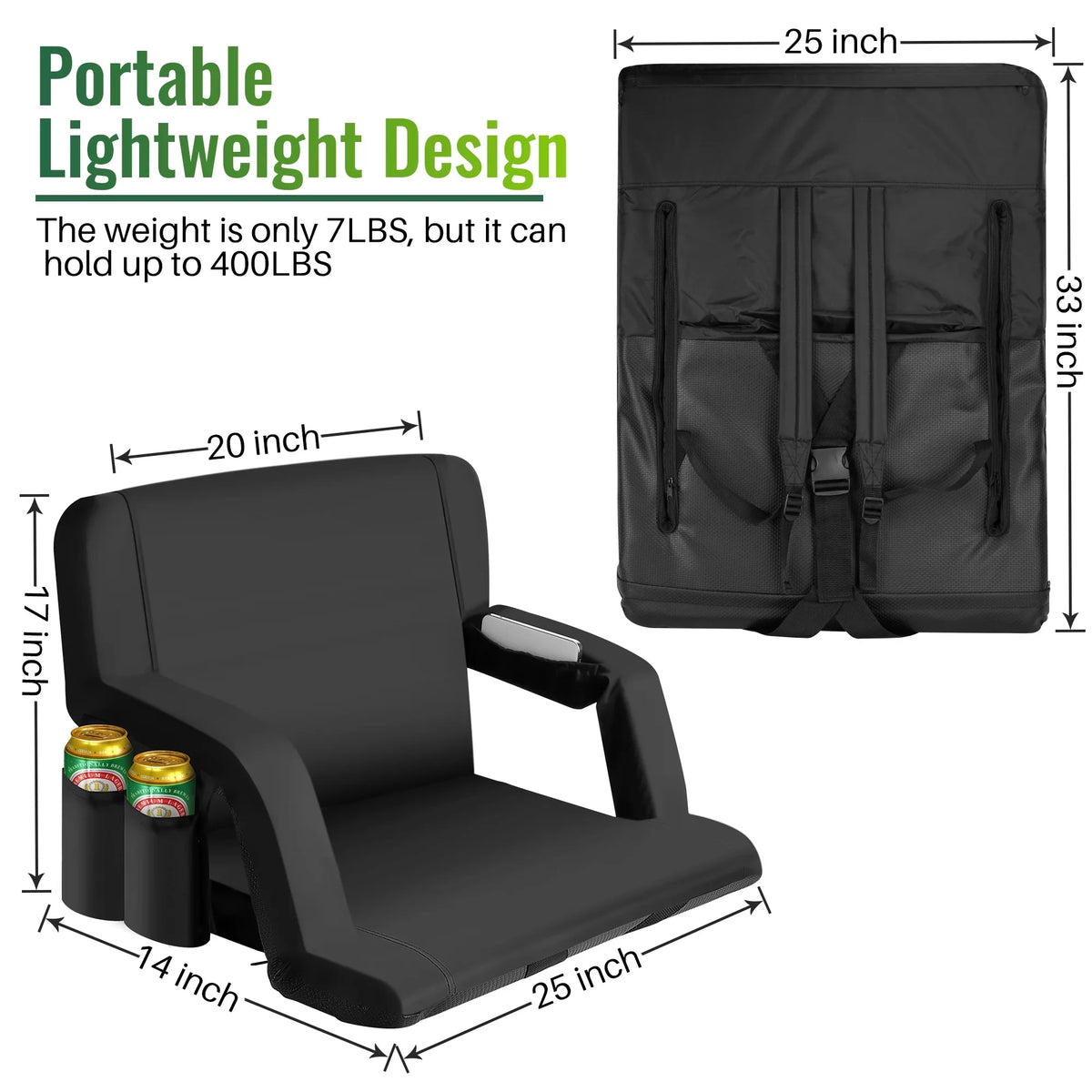 for Chair for Bleacher Women's Pack Worcest Thicken Bleachers, Lawns, Stadium Seat, Soccer Waterproof Backyards Wide National Tournament 2 Folding