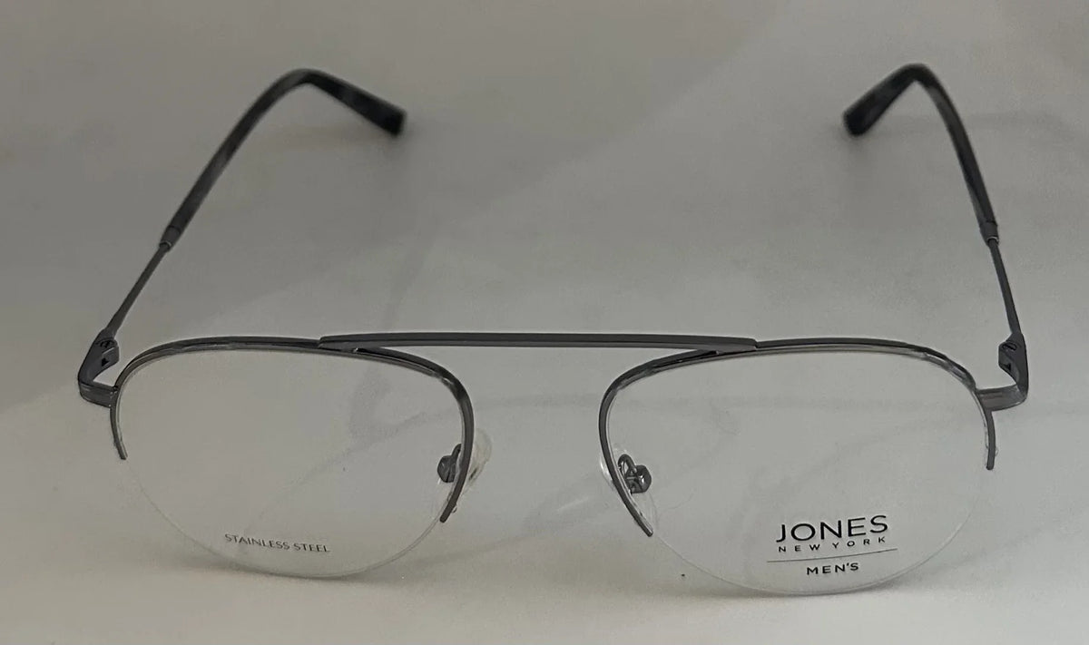 Aviator Rimless Gunmetal York J359. New Mens Metal 53mm Jones Eyewear Frame.