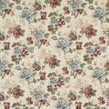 Yard Fabric By Tapestry And Green The F900 Floral Red Blue Upholstery
