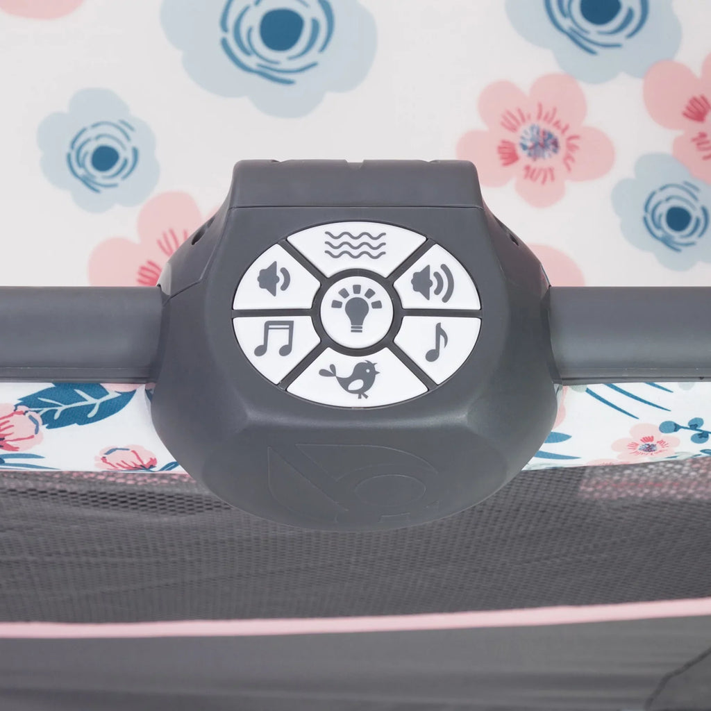 Nursery – Playard with Deluxe Bluebell Trend II Travel Pink Center Baby Bag