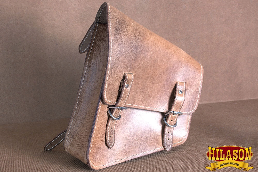 Motorcycle Bike Side Leather Saddle 89HS Rigid Softail Hilason Bag Right