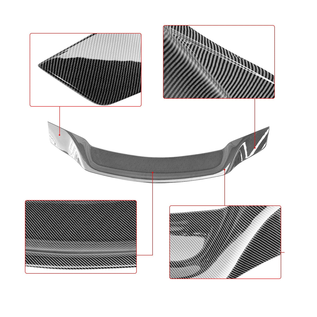 Rear W204 Trunk Style S Wing 08-14 Fiber for C63 C250 C300 NINTE Benz Spoiler Carbon Mercedes