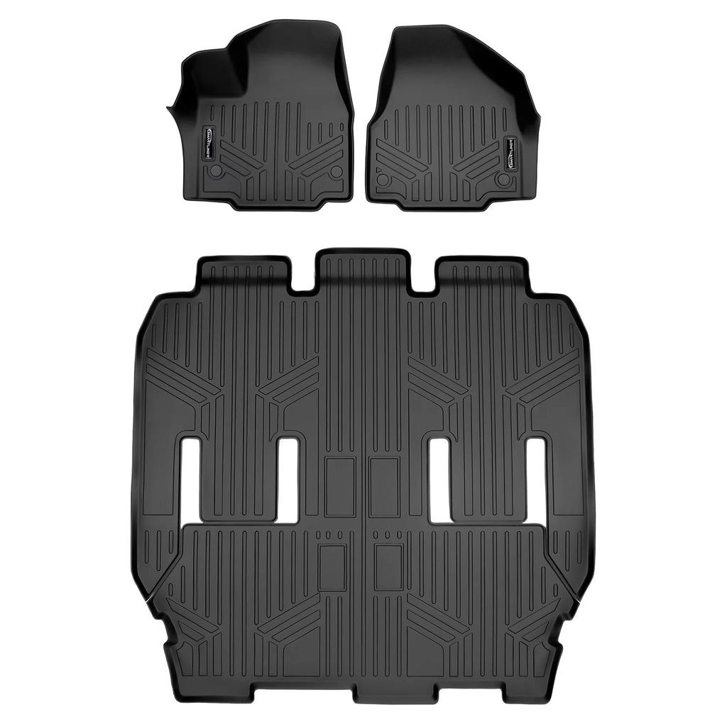 All Set Weather 3 Chrysler Black Mats 2017-21 Pacifica Rows Smartliner Floor for