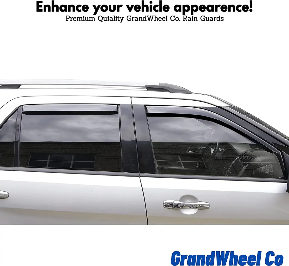 2007-2021 Tundra Double Toyota GrandWheel Compatible with 4pcs. Vent Smoke Side - In-channel Cab Co Window Rain Tinted Guards Deflectors Visor GW0114