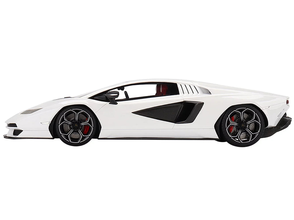 Top Accents design Speed Bianco Diecast 800-4 Car 1/18 by LPI with Lamborghini Countach Siderale White Black