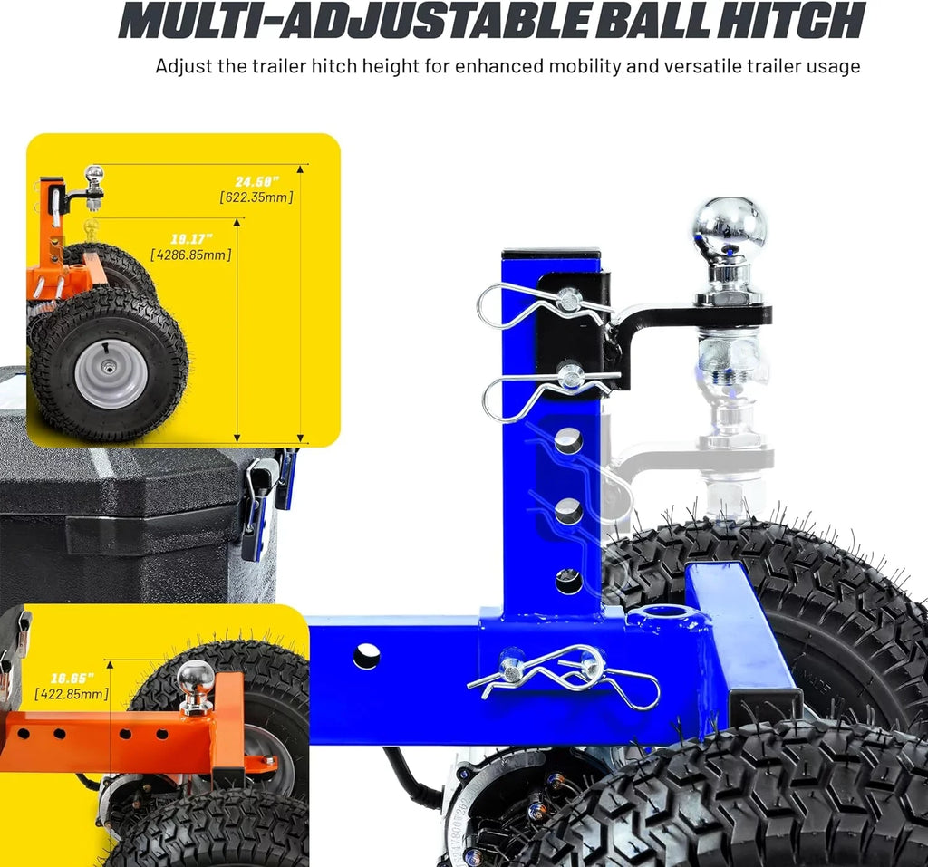 Goodyear 600LB Ski Weight, Operation, Ball Tongue Advanced Trailer Mount DC 7Ah, 24V RV/Boat/Utility/Jet Hitch Electric Trailer Dolly 2" with – Max Quiet Commercial Weight, 3600LBS 800W Mover