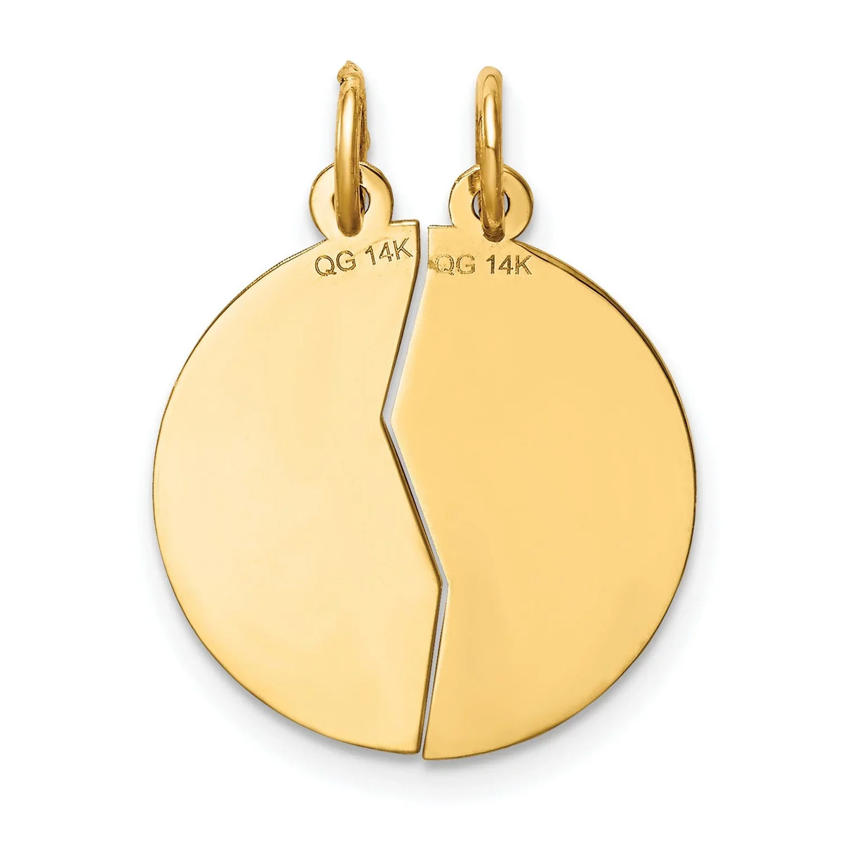 Emotional x 20 31:49 mm Round Yellow Genesis Charm Mizpah Apart 26 Break Words Bond Coin mm On 14k Gold