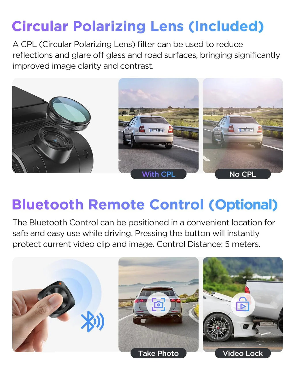 4K+2K GPS, with & A229 lb STARVIS Camera 2 Car Front Dashcam Dual VIOFO IMX675 2CH Rear 2 Pro IMX678