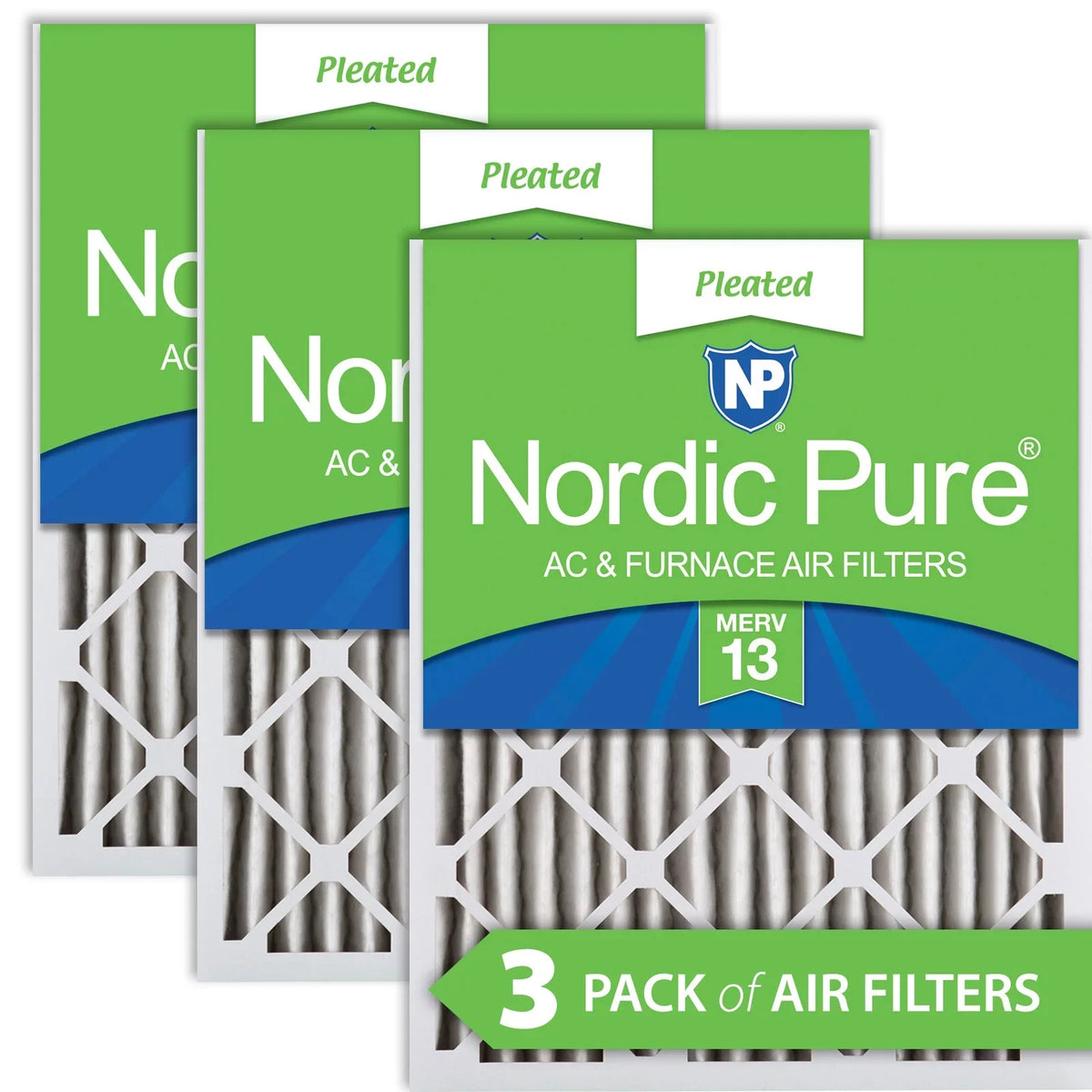 16x30x2 Pack 13 Pleated Filters Pure MERV Air Nordic 3