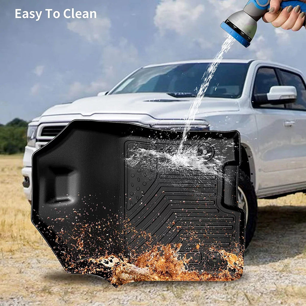 Floor 2020 Ram TPE Cab for 2021 Set Front 2024 Rear Ledkingdomus 2023 1500 All-Weather Mats 2022 Crew and Dodge 2019 Rubber