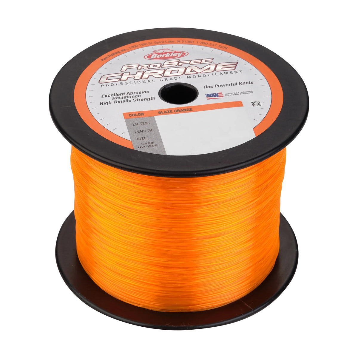 Orange, Fishing 16lb Chrome, ProSpec Blaze Line Berkley 7.2kg