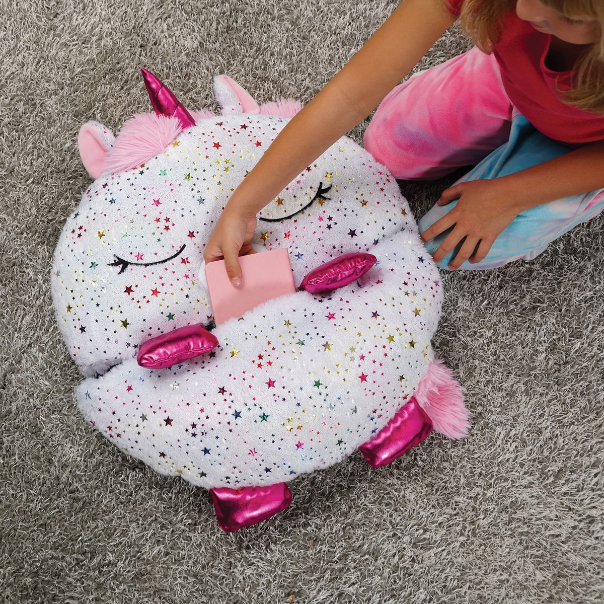 Sleeping and One, Plush Happy in Pillow Toy Nappers Unicorn Sack