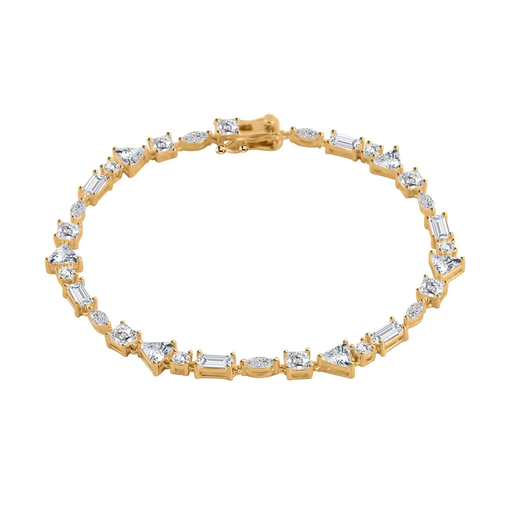 Gifts Lustro for Size Mothers LC Day for Women Ct Silver 10.66 Gold Birthday Sterling Bracelet Jewelry 925 Stella CZ 8" Shop Cubic Mom Vermeil Plated Zirconia Yellow Marquise