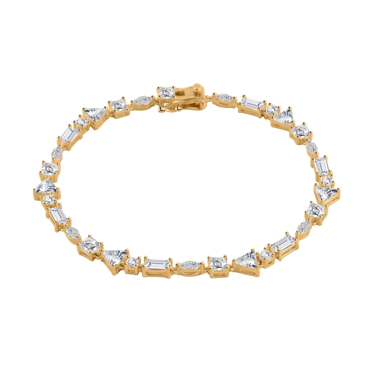 Gifts Lustro for Size Mothers LC Day for Women Ct Silver 10.66 Gold Birthday Sterling Bracelet Jewelry 925 Stella CZ 8" Shop Cubic Mom Vermeil Plated Zirconia Yellow Marquise