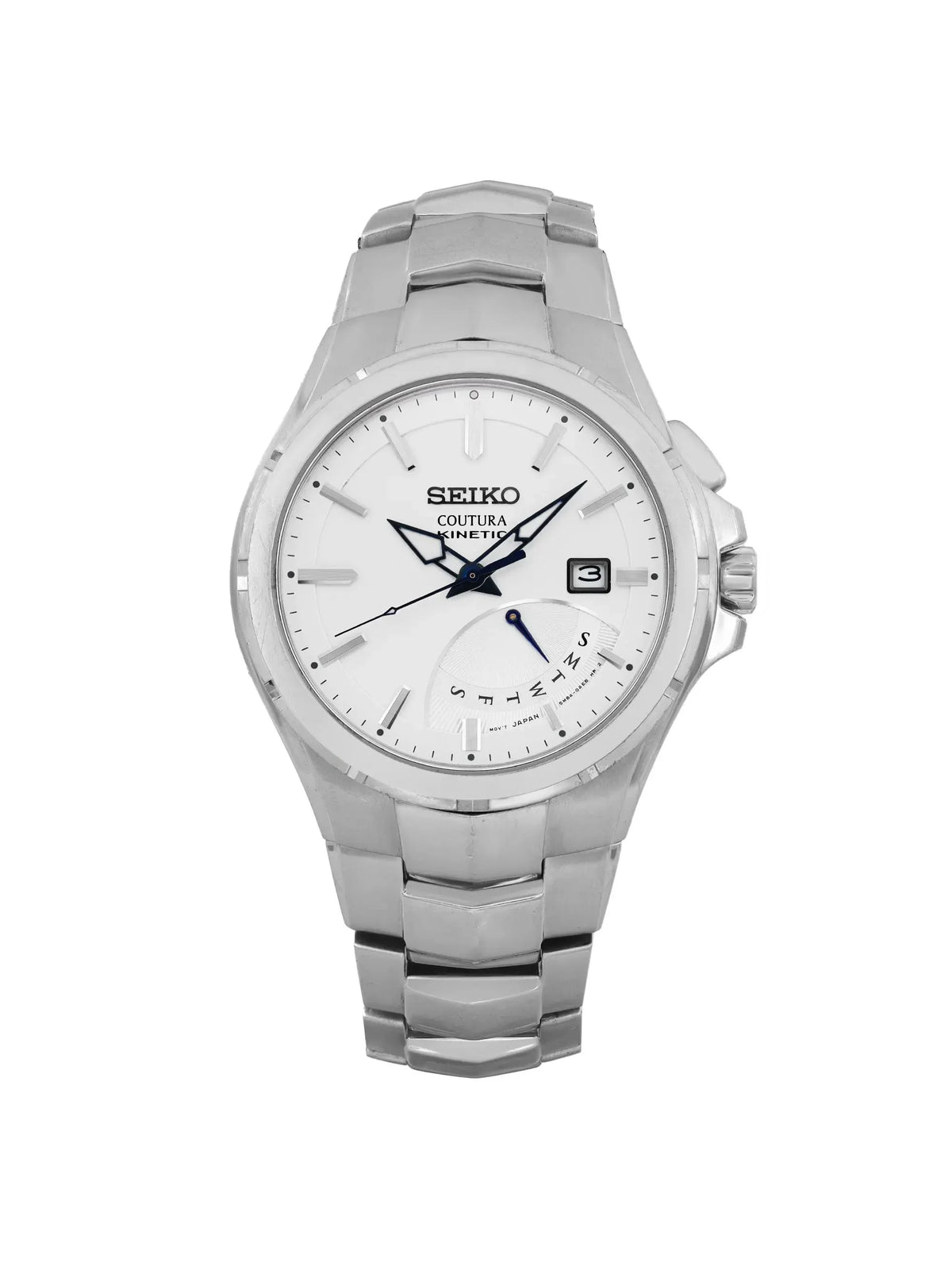 Pre-owned Coutura Watch (Good) 43mm Steel Mens Seiko Day SRN063 Date