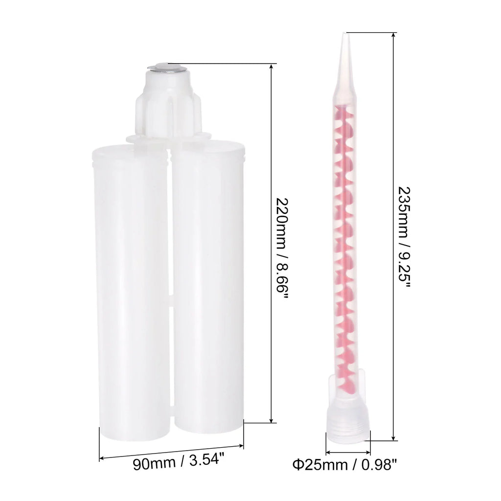 1:1 2Pack Gun with for Plastic Cartridge Uxcell Dual Tube Mixing Epoxy 400ml/13.5oz Adhesive Cartridge, Glue