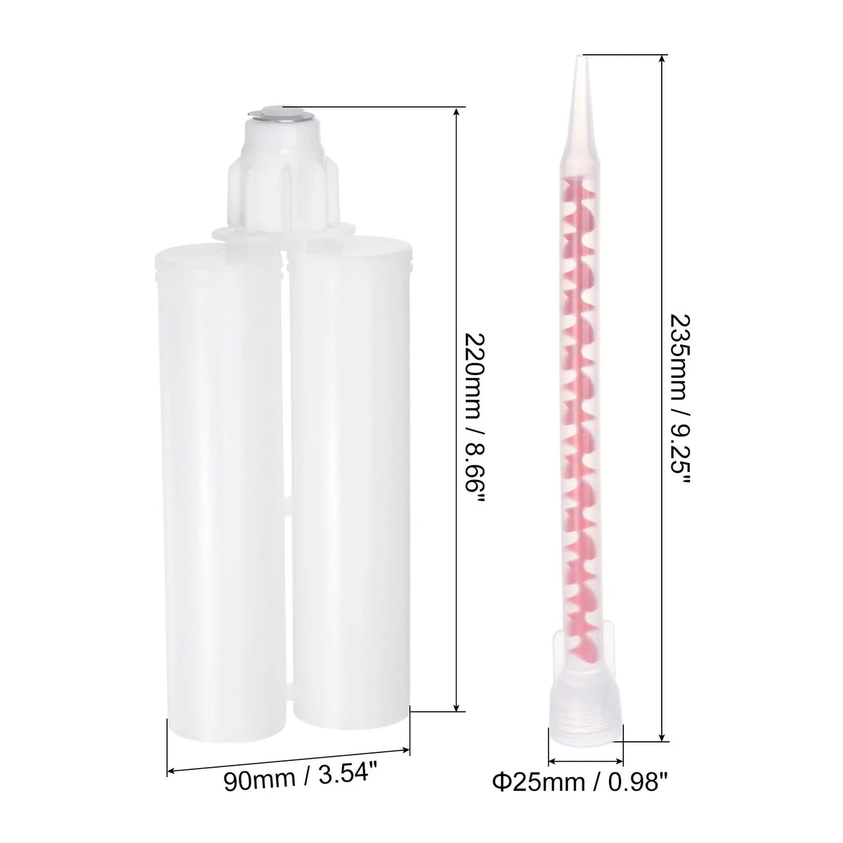 1:1 2Pack Gun with for Plastic Cartridge Uxcell Dual Tube Mixing Epoxy 400ml/13.5oz Adhesive Cartridge, Glue
