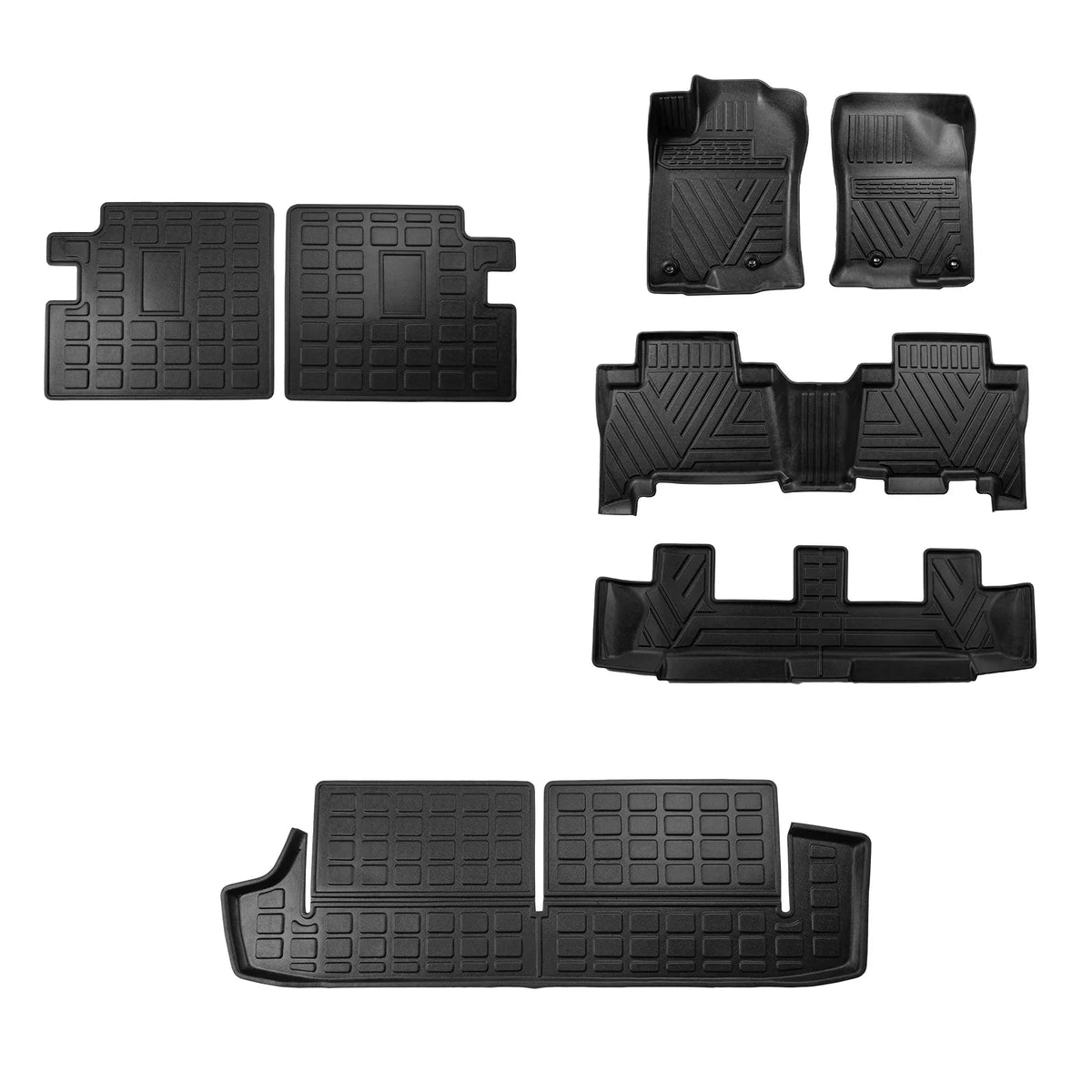 2013-2023 Mat Mats+Trunk 7 Liner 4Runner Cargo Seats Row Toyota Mats) (3rd Mat+Floor Trunk Fit Backrest
