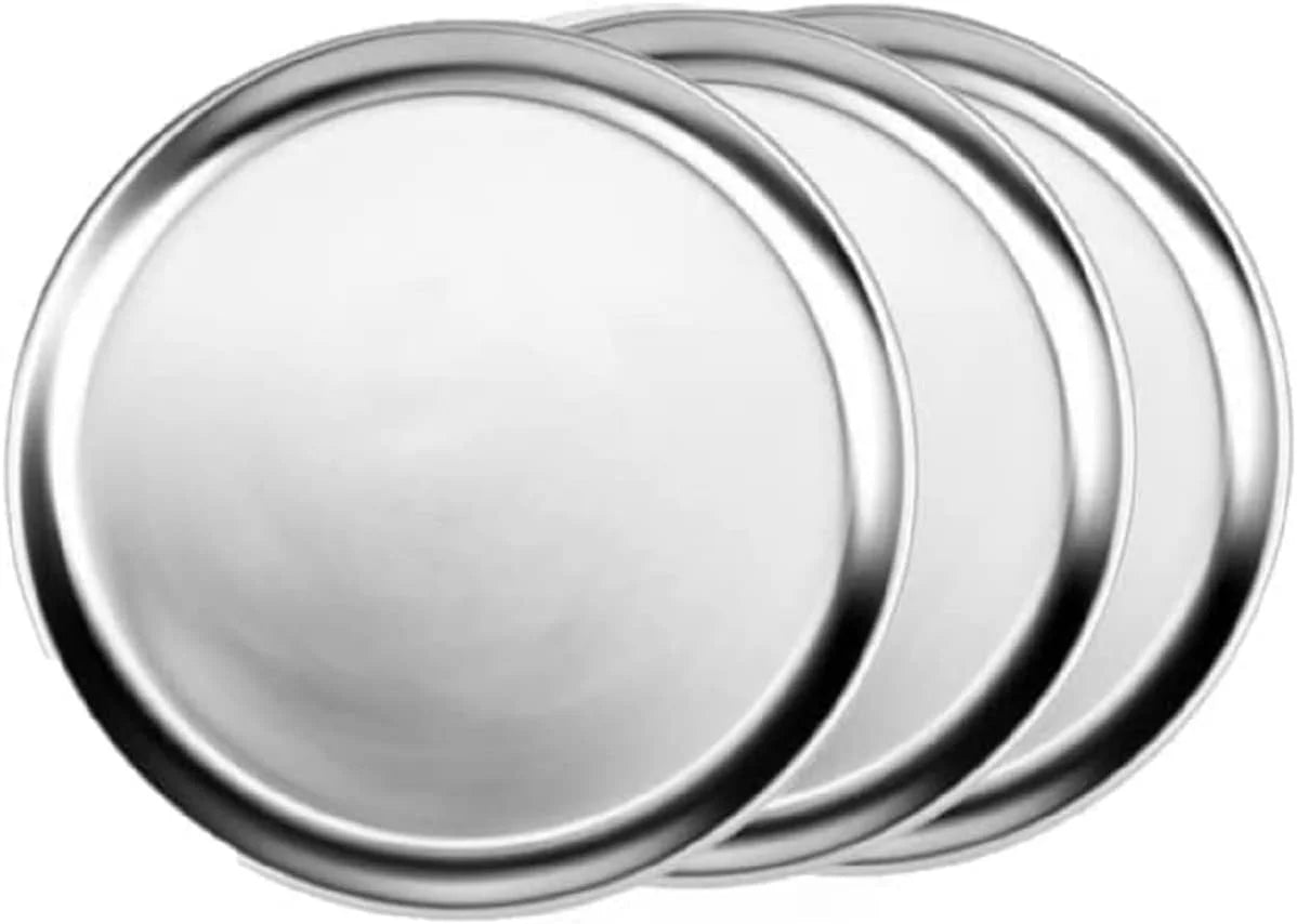 & Round Baking Rim- Restaurants Wide 3 Kitchen Pizza Tray Pizza 10” Tray Aluminum TrueCraftware- Bakeware Round Tray Pan for Pizza Pizzeria of Home Tray Set Pan Baking