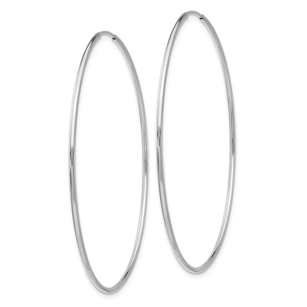 Gold White and Earrings; Real Hoop Women for 14kt Polished Teens; Tube for Endless Adults and Men