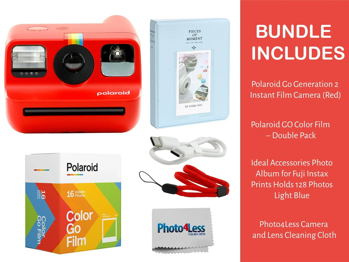 Polaroid (Red) Pack Instant Double 2 Go + Color Generation Film, + Album Camera Film Polaroid