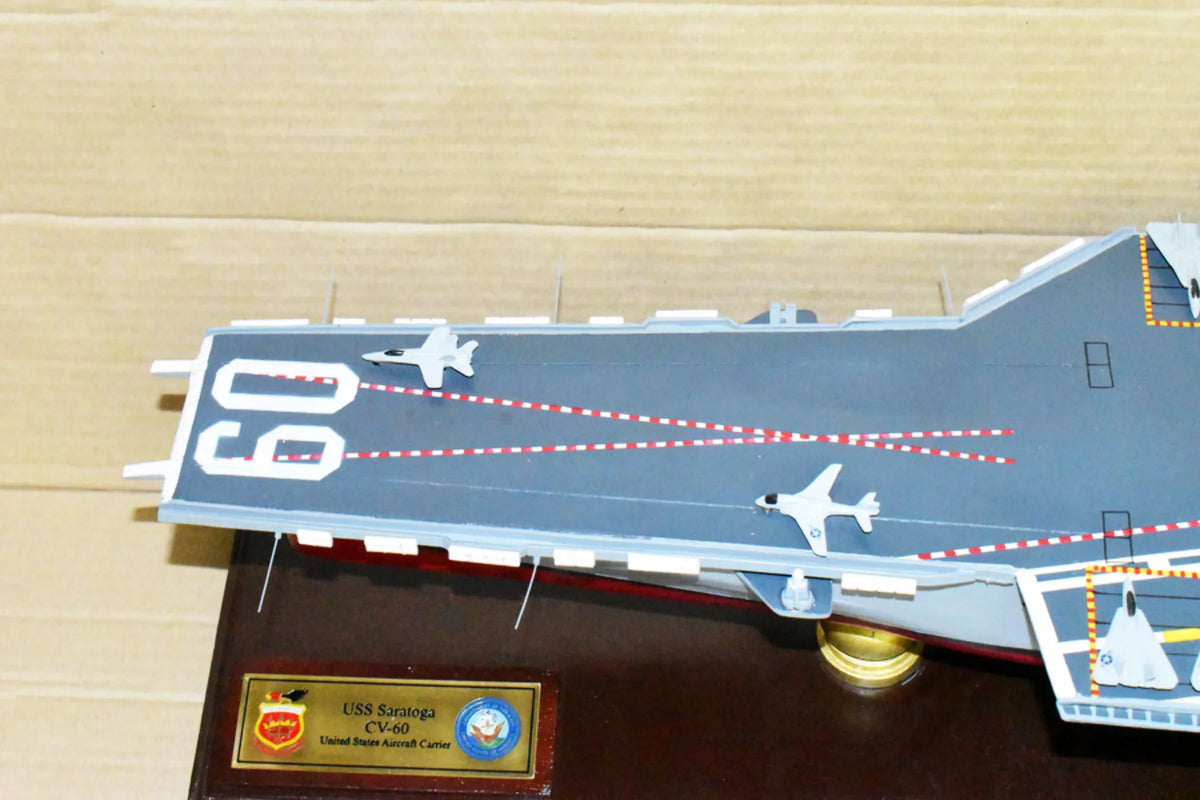 Aircraft CV-60 Model,Navy,Scale Model,Mahogany,Forrestal Class Saratoga USS Carrier