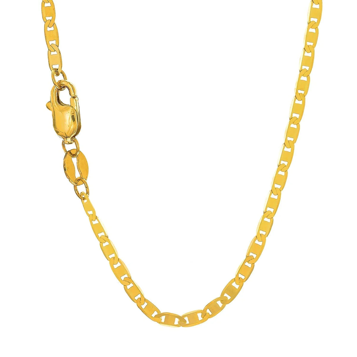 Inches, Gold 2.3 Anklet, Yellow 1.7gr. - Chain Solid Claw 10 mm 10k Clasp Mariner Lobster