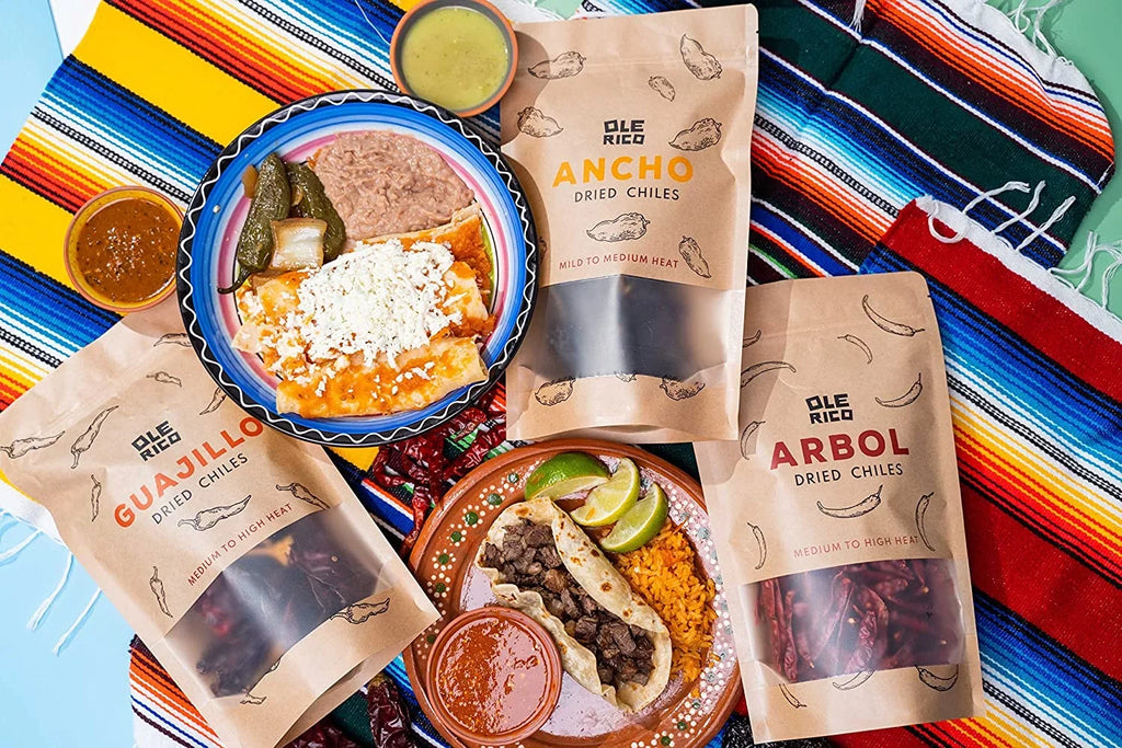 '- Bags Dried Ancho 3 Mexican and Chiles The Spicy (12 Chiles, - - oz OLÉ Pack In Peppers Great - - Trio Packaged Total) RICO Arbol Chile Recipes Chiles For Guajillo Bundle Resealable