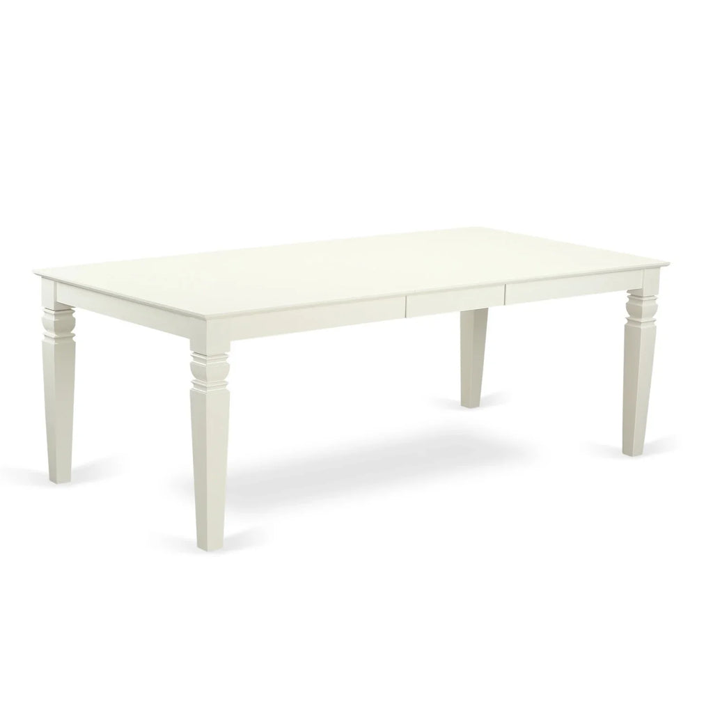 Maykoosh White Set- Country Room Structure Dining Table 9-Piece Finish Hardwood Butterfly Leaf And & Back Parson -High Linen Chairs French Rectangle 8