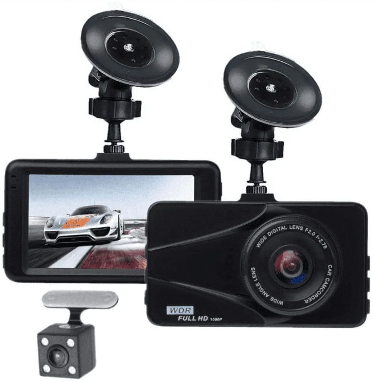 Cam 3" Angle, WDR, Screen Full Wide Plus HD Recorder DVR Ford For Loop Excellent Detection Dash Travel Images T670 Video Motion LCD Dual G-Sensor, Recording 170°