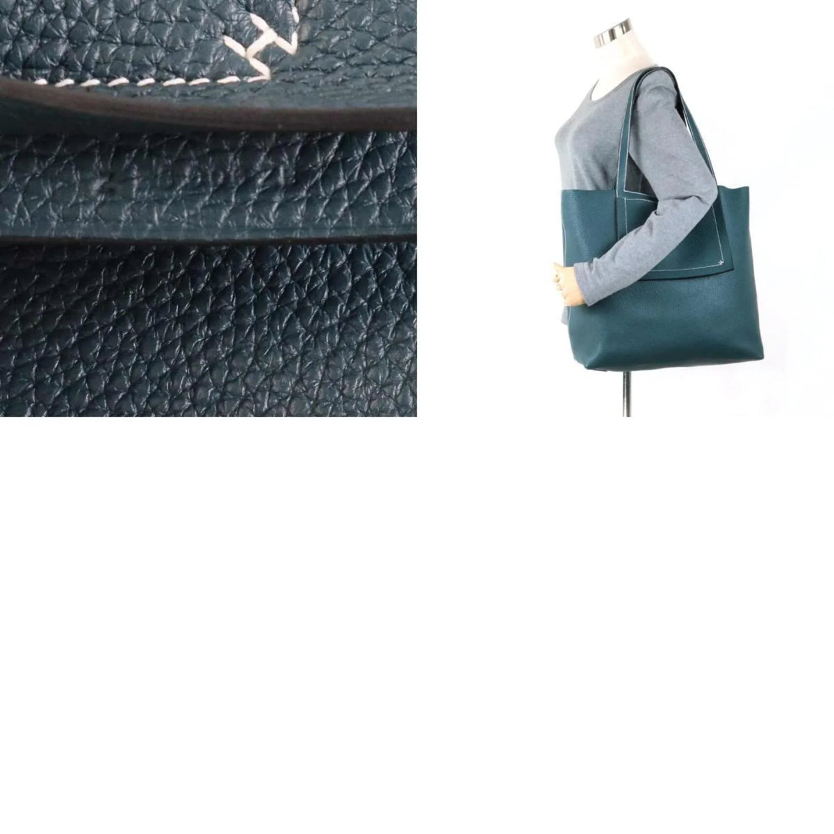 Tote 46 (Good) Cover Cypress Vert Taurillon Clemence Pre-Owned HERMES Serie Shoulder Bag Unisex