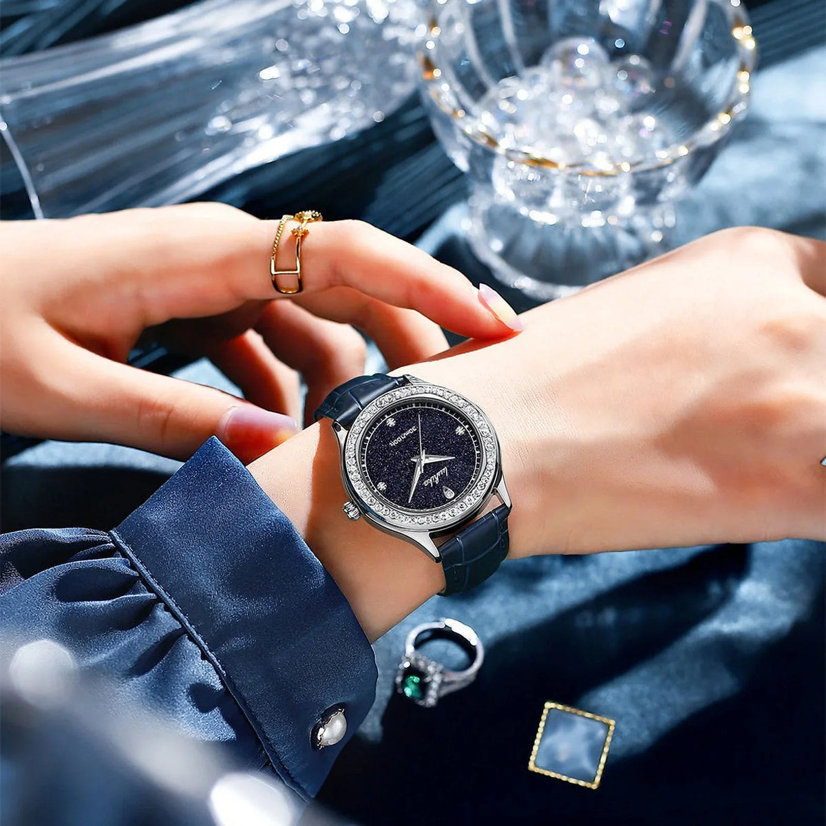wristwatch Light Luxury Quartz Waterproof Ladies Starry