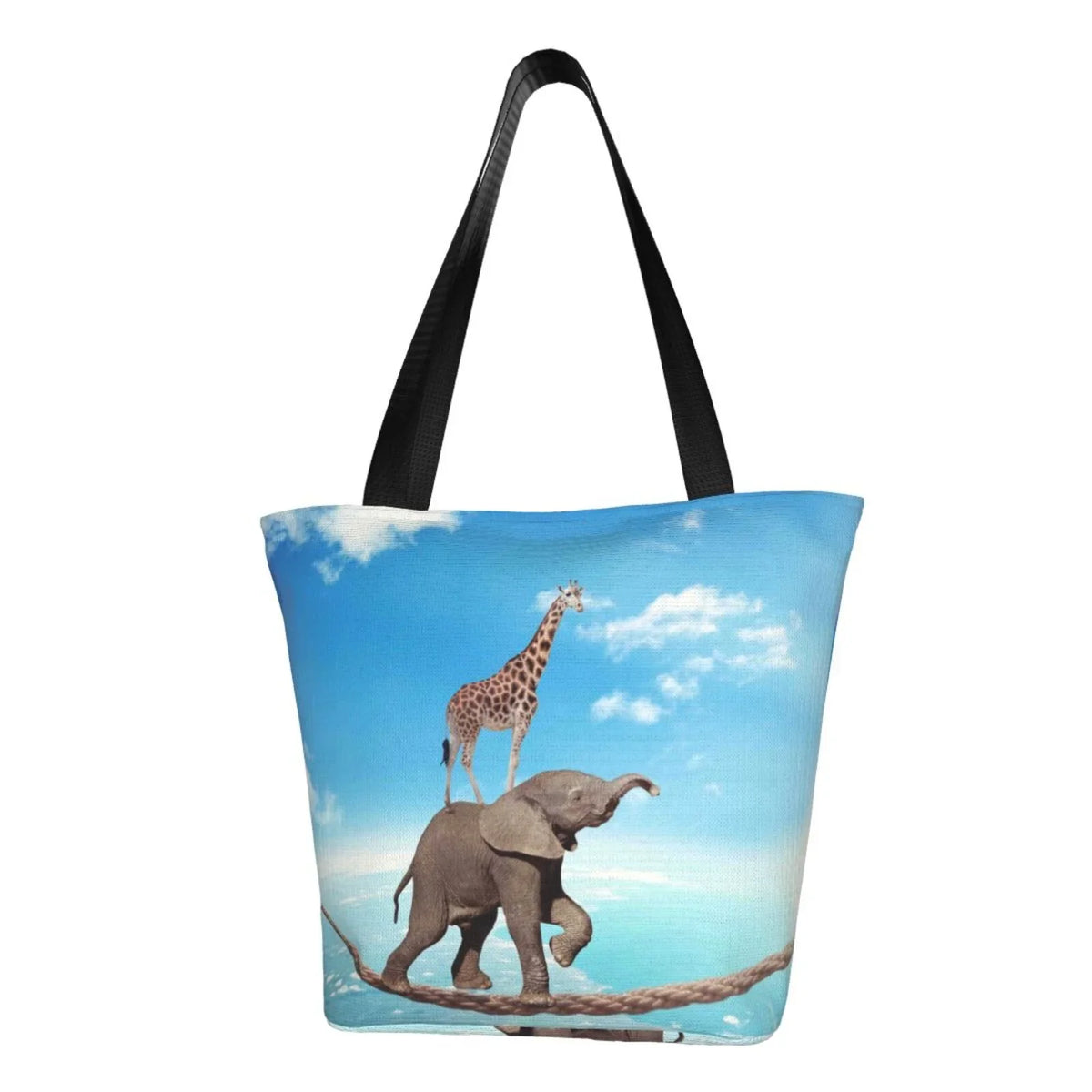 Rope Large Bag Elephant Overcomes On Bag,Shoulder High Bag Hobos Shopping Handbags Giraffe Walking Tote Lukts Capacity Women'S By Fear