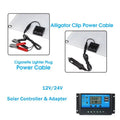 RV Monocrystalline Marine Panel 25W for PWM Waterproof 100A Controller, Nebublu Kit Solar with Cellphone Plate Dual Charging USB 18V Recharger, 12/24V Solar