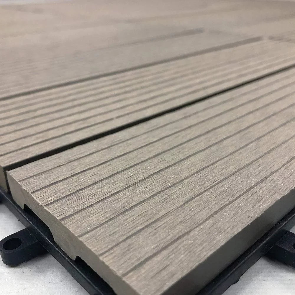 Wood-Plastic Easy 12" (9 Gray x DIY 12" x Deck RevTime 3/4”, Tiles Pcs)