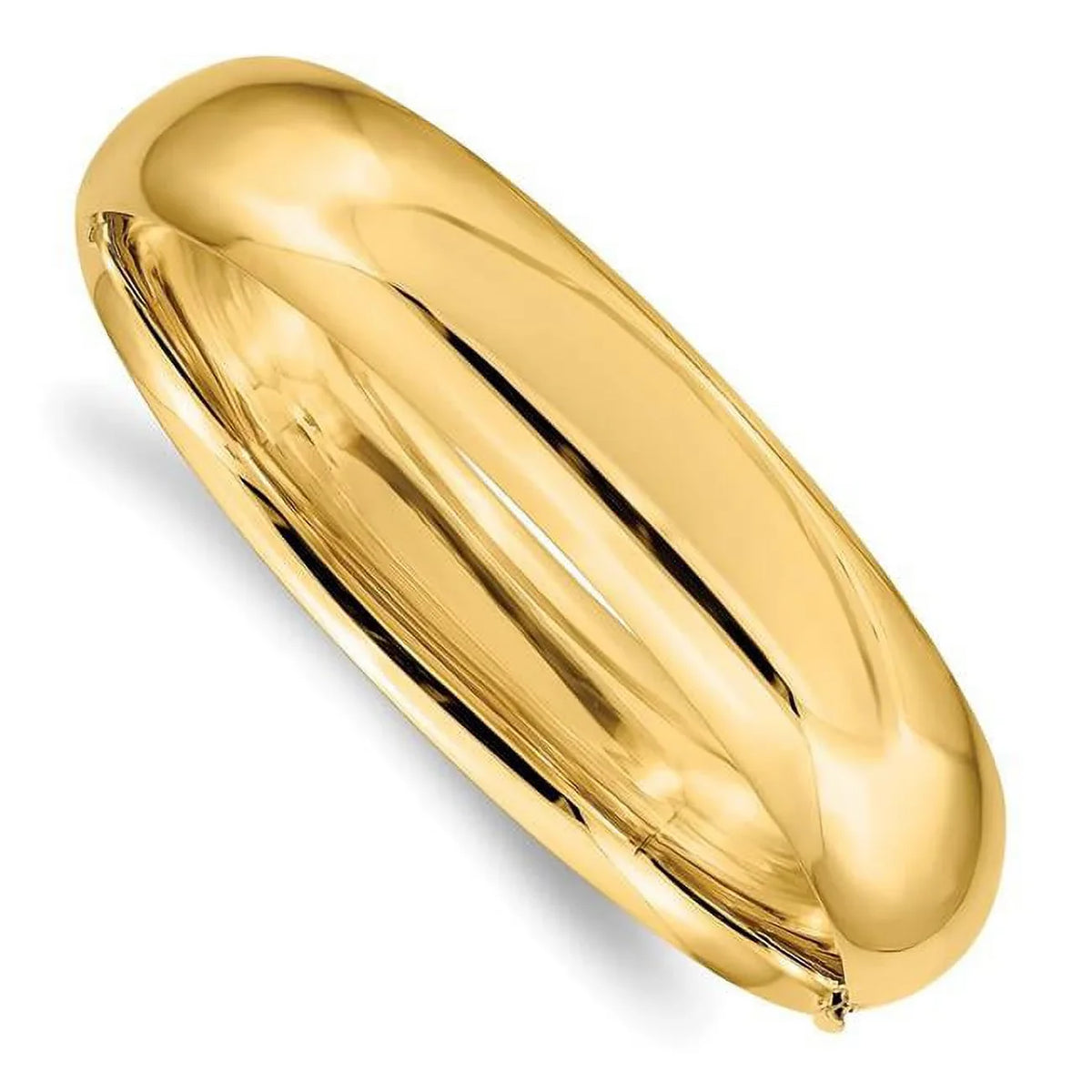 HP9-16O Hinged 14K High Polished Bangle 9-16 Bracelet Oversize
