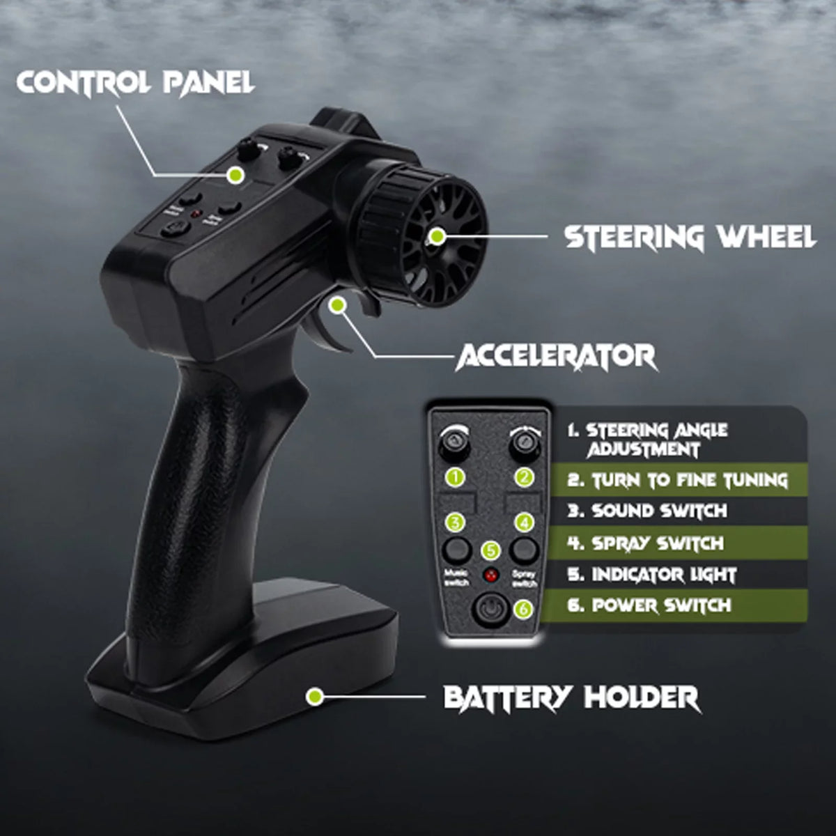 Racing Toy, for High Speed Spray Light with Motorcycle Function, design Pinnaco Control Action Thrilling Remote