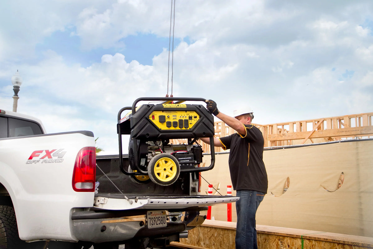 Portable with Champion Hook Equipment Watts Lift 15,000/12,000 Power Start Electric Generator and
