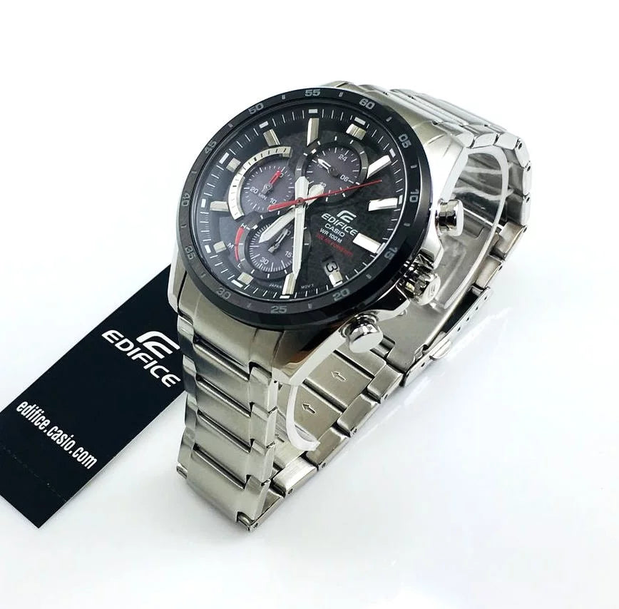 Men's Steel EQS-900DB-1AVCR Stainless Casio Solar-Powered Chronograph Watch Edifice