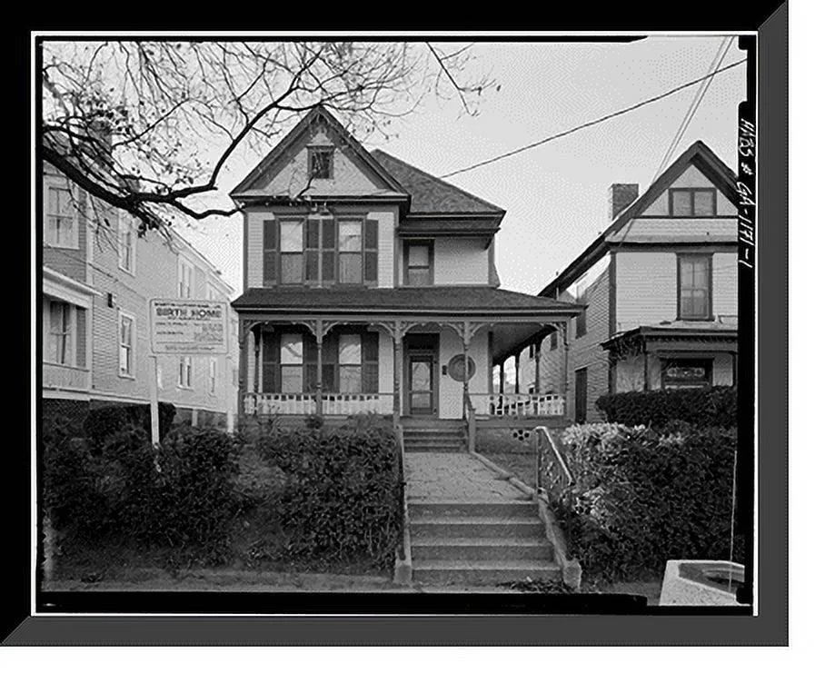 Jr. Avenue, Historic Atlanta, Print, Home, Fulton Martin Birth Luther Auburn 21-7/8" 501 Framed 17-7/8" x County, GA, King
