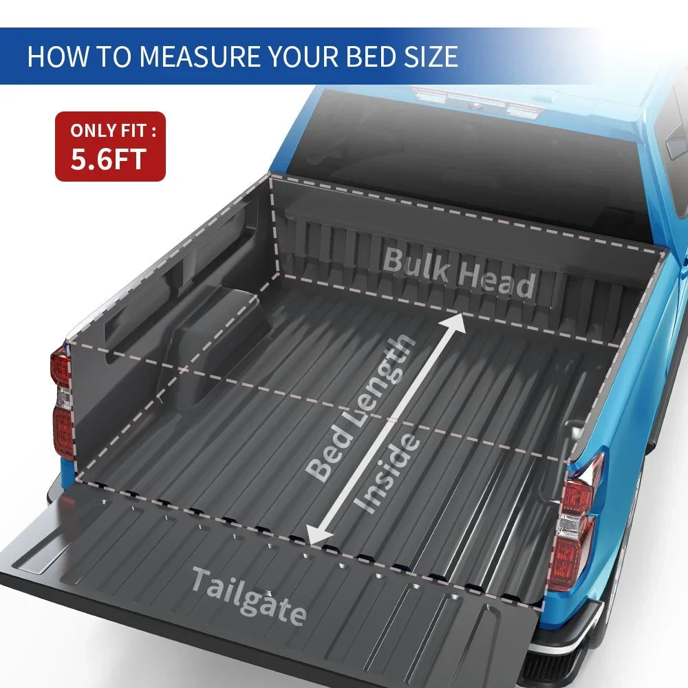 Soft Ledkingdomus Cover 5.6ft Tonneau for 2009-2023 1500 Fold Fold Bed Covers Four Quad Ram Dodge Truck