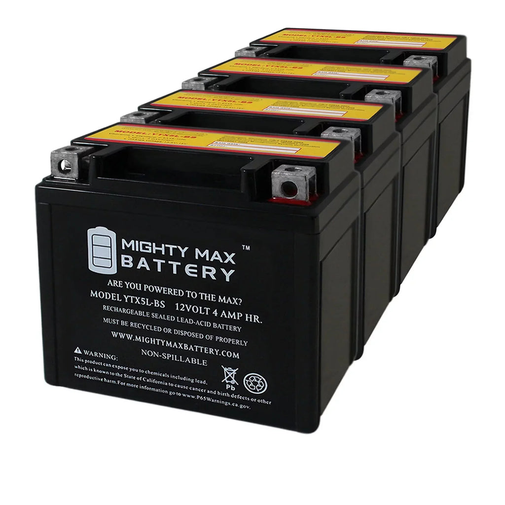 Replaces 9 12V Battery Pack 4 Kymco - Super YTX5L-BS - 4AH 50 2000