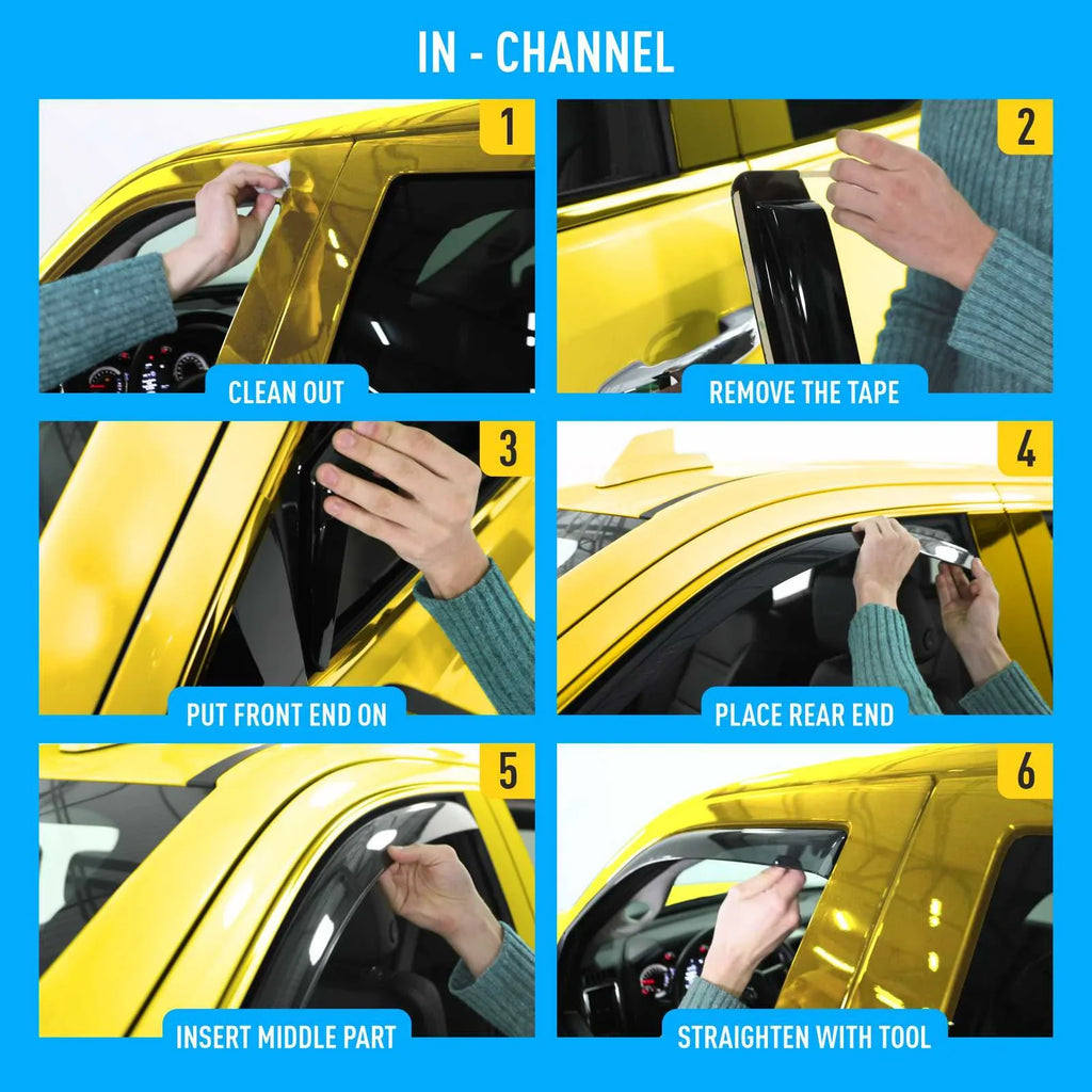 Car In-Channel 2016-2022, for Window Visors, Sun Visors Wind Fit Accessories AEROGUYS - 4 Vent Extra pcs. Deflectors Durable Rain Honda AG0157 Window Visors, HR-V Guards