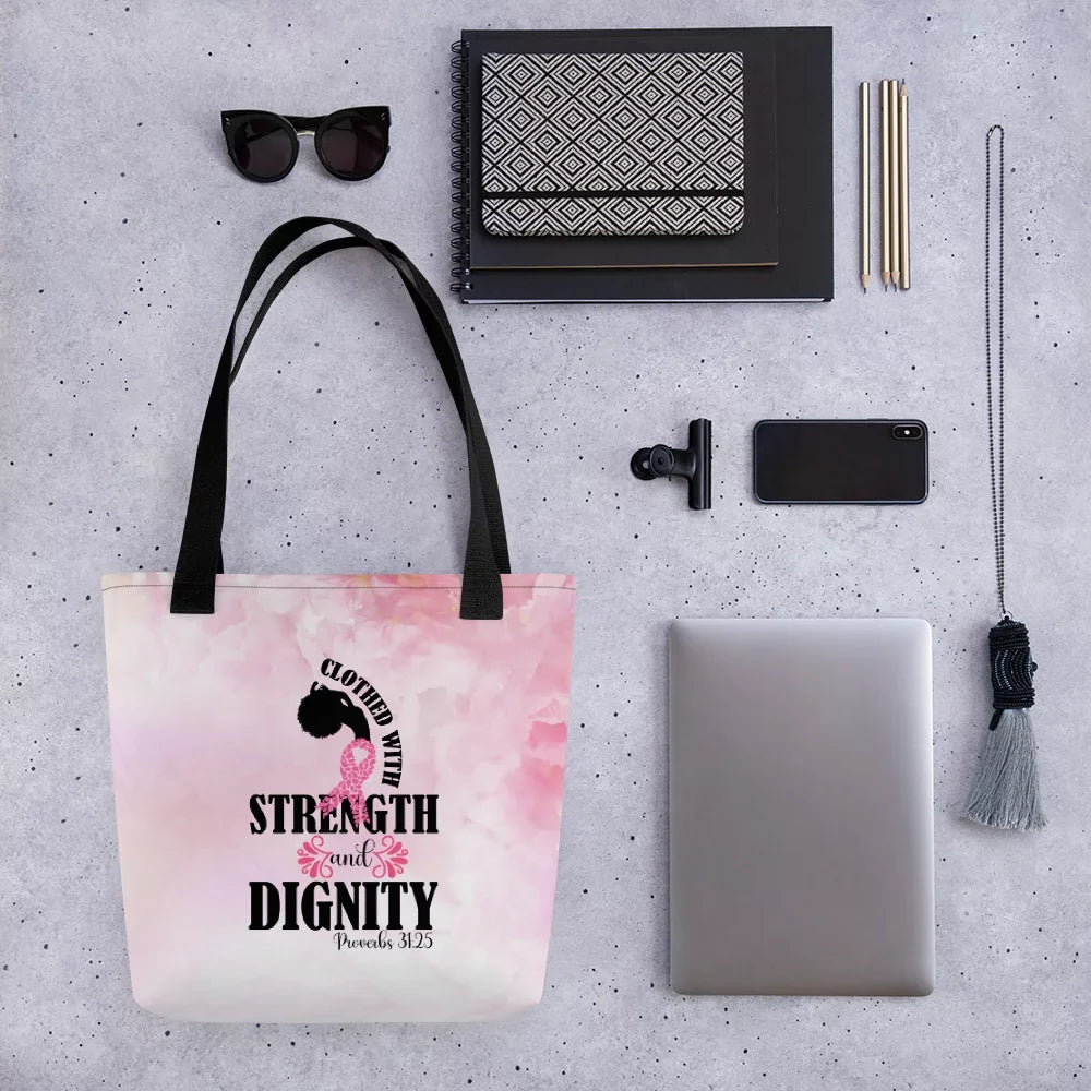 and with Tote Bag Dignity Clothed Strength