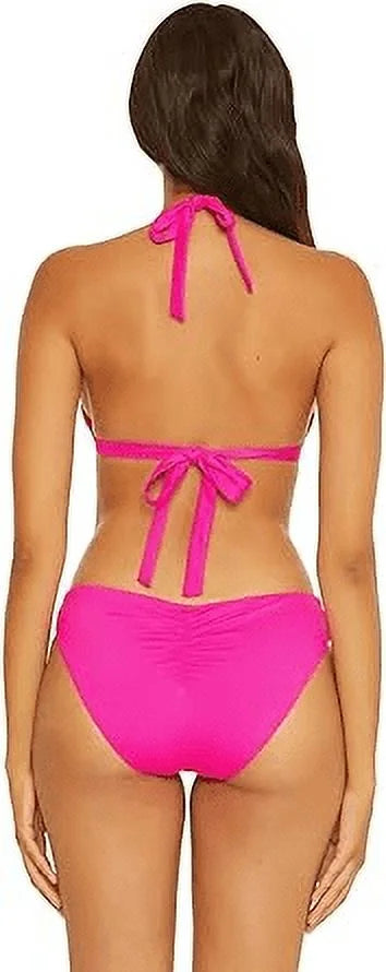 Bikini Halter Virtue Becca Top, Santorini Rebecca Large Swim US PINK by FLAMBE